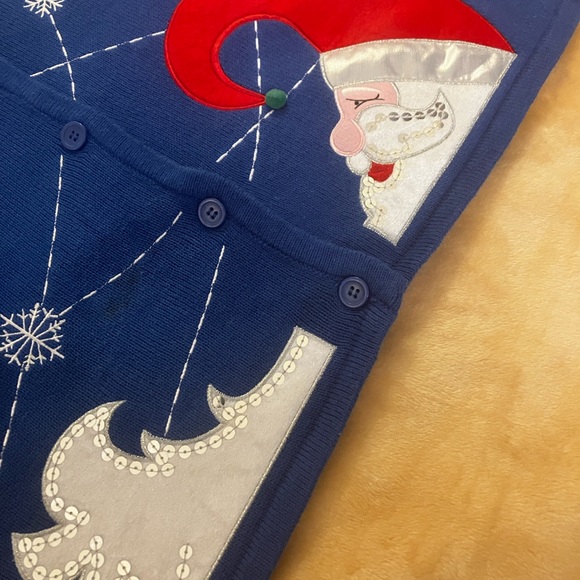 Vibrant Blue Christmas Vest - Picture 4 of 9